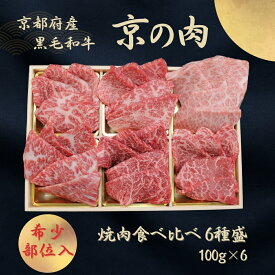 【ふるさと納税】京都府産黒毛和牛【京の肉】 希少部位入り焼肉セット梅 6種盛 600g(100g×6)