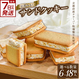 【ふるさと納税】《レビューキャンペーン》 スピード発送あり！！京都府産牛乳使用！ 『京都みるくサンドクッキー』 選べる個数（6個、12個、18個） ソフトクリーム風味 ざくざく 幸せ 京都ミルクマイスター カフェ スイーツ クッキー