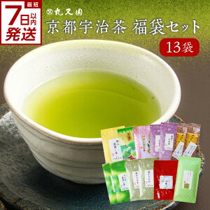 【ふるさと納税】スピード発送あり!! 京都宇治茶 13本 福袋セット 深蒸し茶 かぶせ茶 玉露 玄米茶 かりがね ほうじ茶 紅茶 煎茶 グリーンティ 丸又園
