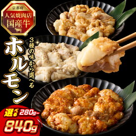 【ふるさと納税】 「京都人気焼肉店」プリプリホルモン！国産牛ホソの秘伝！選べる味付け（みそ漬け・塩ダレ・ピリ辛みそ・3種食べ比べ）選べる容量（1〜6個）小分け 冷凍 簡単調理 あと一品 おつまみ 牛肉 京都府 木津川市