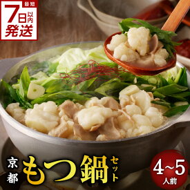 【ふるさと納税】 スピード発送！！ 大盛九条ネギ 京都もつ鍋セット4〜5人前 モツ鍋 木津川 新感覚