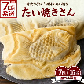 【ふるさと納税】スピード発送あり！！薄皮さくさく羽付たい焼き たい焼きさん 選べる数量（7匹or15匹） たい焼きセット 京都 木津川市