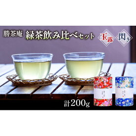【ふるさと納税】【農林水産大臣賞受賞】 緑茶 飲み比べセット【 玉露 ・ 閃き 】(各100g）〈お茶 茶 緑茶 玉露 茶葉 飲み比べ セット 農林水産大臣賞 工芸品〉