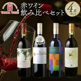 【ふるさと納税】 丹波ワイン 赤ワイン 飲み比べ 4本セット 【 国産 京都 丹波 ワイン 地ワイン 赤 肉料理 肉料理に合う バラエティ 詰め合わせ 】