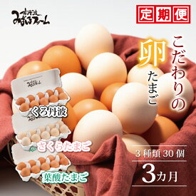 【ふるさと納税】【3カ月定期便】【2024年8月発送開始】こだわり卵3種 たまごの定期便 3カ月連続 【 卵 定期便 たまご 新鮮卵 たまごセット たまご定期便 】 新生活応援 ※北海道・東北・沖縄・その他離島は配送不可