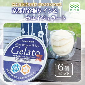 【ふるさと納税】 京都青谷梅ワイン＆ホエイジェラート 6個入り 京都府立須知高等学校×丹波ワインのコラボ企画第2弾