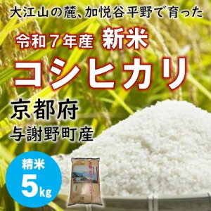 【ふるさと納税】令和7年新米 大江山の麓、京都府与謝野町で育った丹後産コシヒカリ 精米5kg おいしいお米を農家直送【1632450】