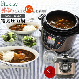 【ふるさと納税】「ポン」と入れて「ピッ」と押すだけ　電気圧力鍋3L | 楽天ふるさと 納税 大阪府 大阪 豊中市 圧力なべ 圧力鍋 電気 電機圧力鍋 電機鍋 電気鍋 調理家電 調理器具 キッチングッズ キッチン用品 自動調理鍋 自動調理器 時短 簡単調理