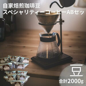 【ふるさと納税】 自家焙煎珈琲豆スペシャリティーコーヒーA+Bセット(合計2000g)【豆でお届け】