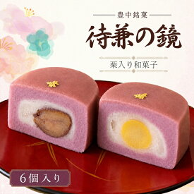 【ふるさと納税】 待兼の鏡（豊中銘菓）6ケ入 / 和菓子 豊中市 ご当地スイーツ 栗入り 渋皮付き栗入り 食べ比べ