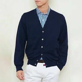 【ふるさと納税】日本製 カシミヤ100% カーディガン ネイビー Lサイズ [2526]