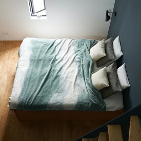 【ふるさと納税】天然由来の抗菌加工付き Flood of Light 綿毛布 [ダブル／カーキ]｜オールシーズン コットン 寝具 新生活 冷え対策 冷房対策 [3382]