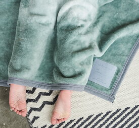 【ふるさと納税】天然由来の抗菌加工付き Flood of Light 綿毛布 [ブランケット 90cm×70cm／カーキ]｜オールシーズン コットン ひざ掛け 膝掛 新生活 [3384]