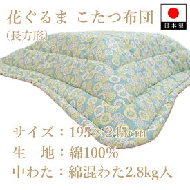 【ふるさと納税】伝統美をいかした 民芸調こたつふとん 花ぐるま 掛(長方形) K08A36000-251