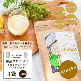 【ふるさと納税】Vitafast 乳酸菌プロテイン きなこ味 1袋 シェイカー1個付き