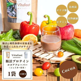 【ふるさと納税】Vitafast 乳酸菌プロテイン ココア味 1袋 シェイカー1個付き