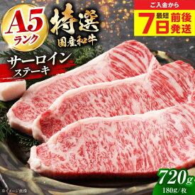 【ふるさと納税】【選べる定期便】国産和牛特上サーロインステーキ 180g×4枚 冷凍 肉 お肉 牛肉 和牛 黒毛和牛 国産 国産牛 特上 サーロイン ステーキ 焼肉 霜降り 赤身 A5 A5ランク 人気 大阪府高槻市/株式会社ミートモリタ屋[AOAI012]