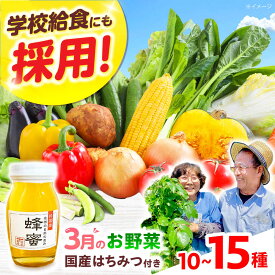 【ふるさと納税】【数量限定】厳選！旬を味わう高槻野菜詰め合わせ 3月（10〜15種）＆はちみつ セット　大阪府高槻市/高槻あぐり[AOCS022]