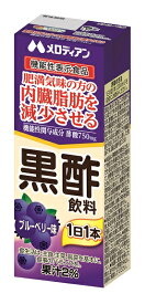 【ふるさと納税】A155 黒酢飲料200mlブルーベリー味(機能性表示食品)24本【メロディアン 黒酢 内臓脂肪 減少 紙パック 酢飲料 飲む酢 ドリンク フルーツ味 飲料 大阪府 八尾】