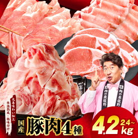 【ふるさと納税】国産 豚肉 4種 福袋 選べる 内容量 合計 2.4kg / 4.2kg 発送月 切り落とし ロースステーキ ももスライス ローススライス 小分け 訳あり 普段使い セット 味わい加工 氷温熟成 限定 年内発送 泉佐野市 送料無料 肉の泉佐野