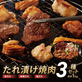 【ふるさと納税】牛たれ漬けホルモン3種（ハラミ・ミノ・小腸）焼肉セット 1kg 肉の泉佐野