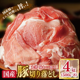 【ふるさと納税】【丸善味わい加工】国産 豚肉 切り落とし 4kg（500g×8）【訳あり】 氷温熟成豚 豚肉 熟成肉 氷温熟成 作り方 ふるさと納税オリジナル 限定