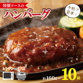 【ふるさと納税】特製ソースのハンバーグ　10個（160g×10個）泉州玉ねぎ使用