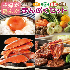 【ふるさと納税】主婦が選んだ まんぷく セット（牛肉 ハラミ 銀鮭 切り身 たまご 野菜）【別送】