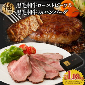 【ふるさと納税】黒毛和牛ローストビーフ 700g以上 ＆ 国産黒毛和牛入り ハンバーグ 190g×2個 ギフト プレゼント に最適 肉の泉佐野 すぐ届く