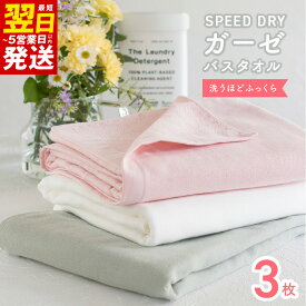 【ふるさと納税】スピードライガーゼバスタオル3枚セット ※ 薄手 カーゼ 無地 速乾 吸水力 最短 翌日発送 5営業日