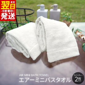 【ふるさと納税】エアーミニバスタオル 2枚（ライトグレー）※ 単色 最短 翌日発送 5営業日