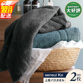 【ふるさと納税】特別寄附金額 ヒオリエ バスタオル 2枚 最強翌日配送 sensui Ko 上質 セット シャドウブルー / チャコール 日本製 綿100％ 柔らかい ふんわり なめらか 肌触り ボリューム 吸水性 天然由来 抗菌加工 単色 防災グッズ 泉佐野市 送料無料