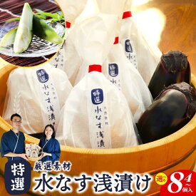 【ふるさと納税】【先行予約】 特選最上級品 厳選素材 水なす 浅漬け 4個入 / 8個入 泉州 特産 漬物 ぬか漬け 泉佐野産 毎朝採れたて 新鮮 無添加 保存料 香料 着色料 色止め剤 不使用 食べ頃等の説明書 付き 泉佐野市 送料無料