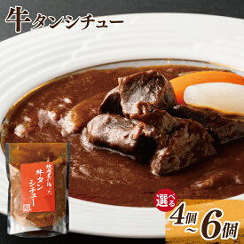 【ふるさと納税】＼最短7営業日以内発送／ 焼肉屋さんの牛タンシチュー 高リピート率! 選べる 内容量 4P / 5P / 6P 焼肉屋が作る 柔らか牛たんシチュー 専門店の味 冷凍 簡単調理 備蓄食材 大阪府 泉佐野市 送料無料 肉の泉佐野