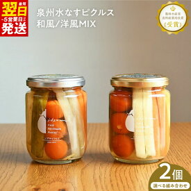 【ふるさと納税】ピクルス いずみピクルス 人気NO.1 水なすピクルス 和風MIX 2本 / 和風mix&洋風mix 各1本 セット 泉州 水なす 大根 にんじん きゅうり トマト 着色料 保存料 無添加 NSW 最短 翌日発送 5営業日 泉佐野市 送料無料