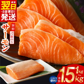 【ふるさと納税】寄附金額改定 最短翌日 サーモン 1kg / 1.5kg 定期便 訳あり 発送時期が選べる サイズ不揃い 鮭 ポーション 小分け ブロック 柵 刺身 海鮮丼 カルパッチョ 骨取り 生食 海鮮 冷凍 楽天限定 年内発送 最短 翌日発送 5営業日 大阪府