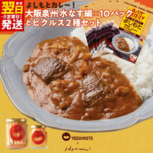 【ふるさと納税】よしもとカレー! 大阪泉州 水なす編 200g×10パック よしもと ピクルス クラフト洋風 180g / 水なす和風mix 220g 2種類 各1個 セット 旨辛 スパイシー 水なす カレー レトルト 最