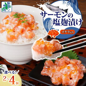 【ふるさと納税】サーモン いくら 塩麹漬け 1瓶 100g 選べる 内容量 200g / 300g / 400g 米麹 日本酒 おつまみ 晩酌 お酒のあて 海鮮丼 手巻き寿司 具材 冷凍 ストック ご飯のお供 北国からの贈り物 海鮮 水産加工品 お取り寄せグルメ 大阪府 泉佐野市 送料無料