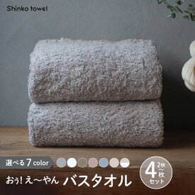 【ふるさと納税】おぅ！え〜やん バスタオル タオル 選べる カラー 枚数 2 / 4枚 中厚 パイル 無地 吸水力 軽い 速乾 綿100% 天然素材 肌に優しい 清潔 日常使い 縮みにくい オフセットヤーン おすすめ 泉州タオル 日用品 泉佐野