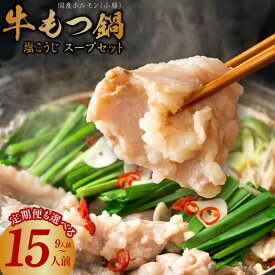 【ふるさと納税】牛 もつ鍋 国産 ホルモン 小腸 900g / 1.2kg / 1.5kg 定期便 3回 / 6回 塩こうじ スープ セット 約 9人前 12人前 15人前 牛もつ もつ 牛ホルモン 鍋 生塩麹 塩麹鍋 酵素 国産牛 小分け 簡単 冷凍 お取り寄せ 楽天限定 大阪府 泉佐野市 送料無料 肉の泉佐野