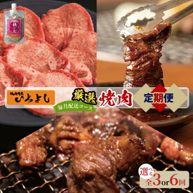 【ふるさと納税】焼肉専門店 厳選 人気 焼肉 セット 選べる 定期便 3回 / 6回 【毎月配送】 自家製タレ漬け 中落カルビ ハラミ 厚切り 柔らか 味付け 牛タン 梅塩 レモン塩 おうち焼肉 肉 焼くだけ おかず BBQ お取り寄せグルメ 大阪府 泉佐野市 送料無料 肉の泉佐野