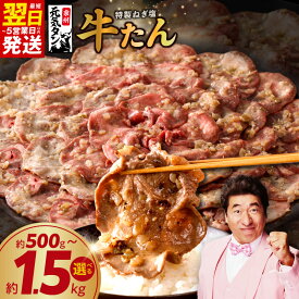 【ふるさと納税】最短翌日発送 牛タン 選べる 500g ～ 1.5kg 特製ねぎ塩タレ 牛肉 たん スライス 薄切り ネギ塩タン 焼肉 焼くだけ 簡単調理 便利 小分け 冷凍 選べる 発送月 大阪府 泉佐野市 肉の泉佐野 送料無料