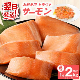 【ふるさと納税】最短翌日発送 訳あり お刺身用 サーモン 数量限定 1kg / 2kg ブロック 小分け 約250g × 4P / 8P ポーション 柵 サイズ不揃い 鮭 トラウトサーモン 刺身 寿司 海鮮丼 生食 ソテー ムニエル 魚介類 魚 冷凍 選べる 発送月 5営業日 大阪府 泉佐野市 送料無料