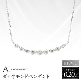 【ふるさと納税】ダイヤモンド ペンダント ネックレス 計 0.2ct K18ホワイトゴールド ジュエリー アルカンシェル アクセサリー 宝石 プレゼント レディース ギフト 女性 鑑別書付き