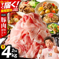 【ふるさと納税】最短翌日発送 国産豚肉 切り落とし 2kg / 4kg 氷...