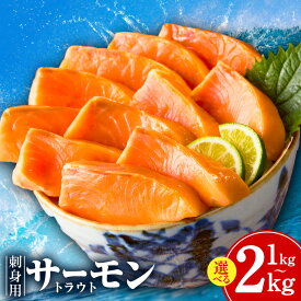 【ふるさと納税】訳あり トラウトサーモン 小分け お刺身用 数量限定 選べる容量 1kg 2kg ふるさと納税 サーモン サイズ不揃い 柵 ブロック 冷凍 海鮮 魚 刺身 カルパッチョ 魚介類 晩酌 海鮮丼 鮭 生食可 発送月 年内発送 大阪府 泉佐野市 送料無料