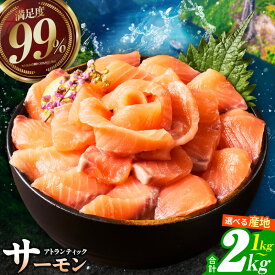 【ふるさと納税】【満足度99％】アトランティックサーモン 1kg / 2kg 刺身 ノルウェー産 国産 選べる サーモン ポーション ブロック 柵 定期便 お試し 鮭 さけ 訳あり 不揃い 魚 海鮮 生食 海鮮丼 小分け 冷凍 まとめ買い 発送月 大阪府 泉佐野市 送料無料