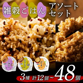 【ふるさと納税】 選べる 個数 雑穀 ごはんパック セット 3種 160g 24個 48個 玄米 十六穀米 発芽玄米 パックごはん パックご飯 ごはんパック ご飯パック パックライス パック 玄米 16雑穀 雑穀 米 ごはん ご飯 こめ ライス 備蓄 保存 防災 レンジ 温めるだけ 健康 レトルト