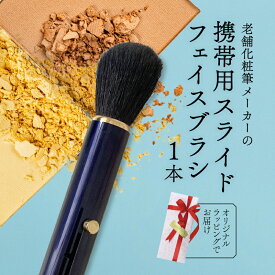 【ふるさと納税】 フェイスブラシ ネイビー 携帯用 ラッピング チークブラシ パウダーブラシ メイクブラシ 化粧筆 日本製 高級 天然 天然毛 美肌 毛穴 山羊 ヤギ 贈り物 美容 プレゼント 父の日 母の日 誕生日 贈答品 ギフト ハイライト 化粧品 メンズメイク 大阪府 松原市