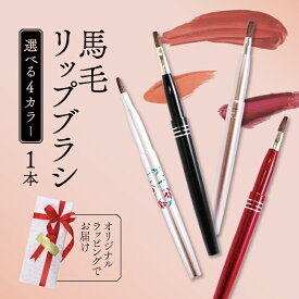 【ふるさと納税】 馬毛 リップブラシ ピンク レッド ブラック 花模様 キャップ付き ラッピング メイク メイクブラシ 化粧筆 発色 塗りやすい 持ち運び 携帯用 口紅 リップ シワ 高級 贈り物 プレゼント 母の日 誕生日 贈答品 ギフト 美容 メンズメイク 大阪府 松原市